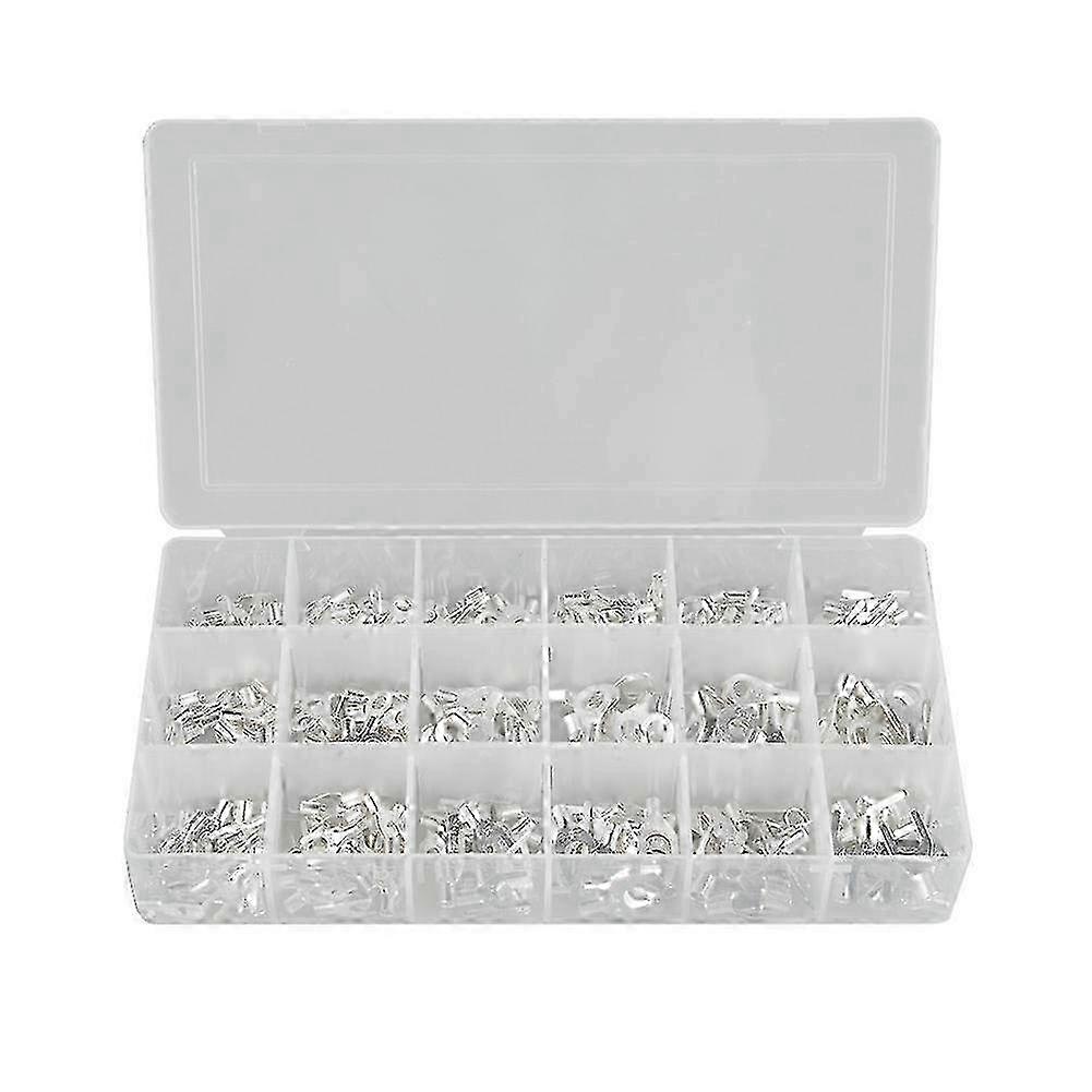420Pcs 18 Values Non insulated Ring Fork U Type Crimp Terminals Assortment Kit