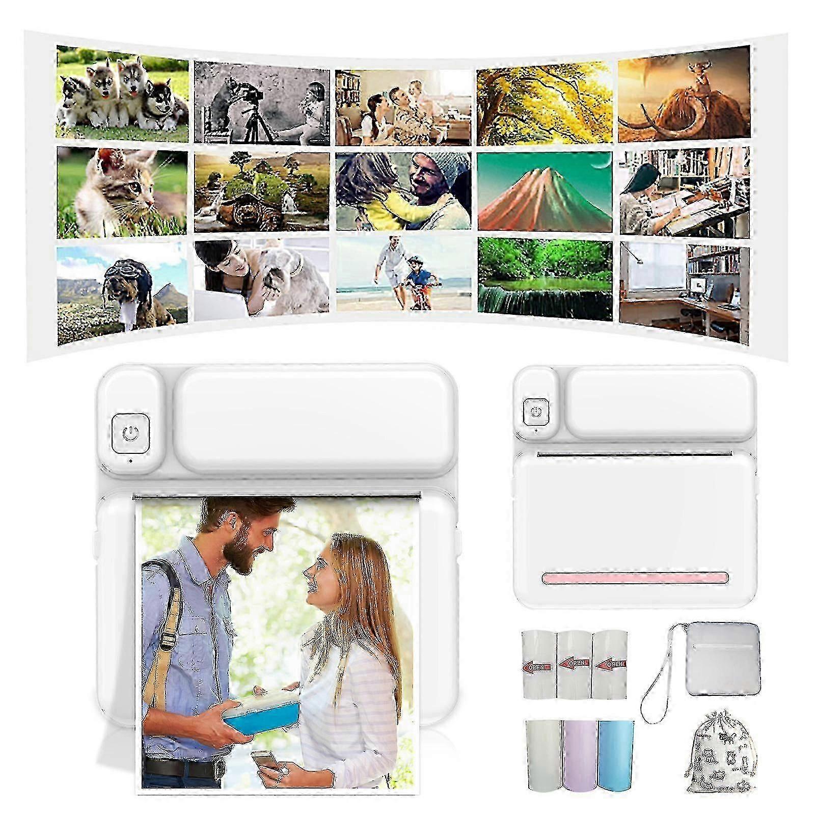 Pink 57mm Portable Bluetooth Thermal Printer for Android and iOS - Ideal for Receipts and Photos