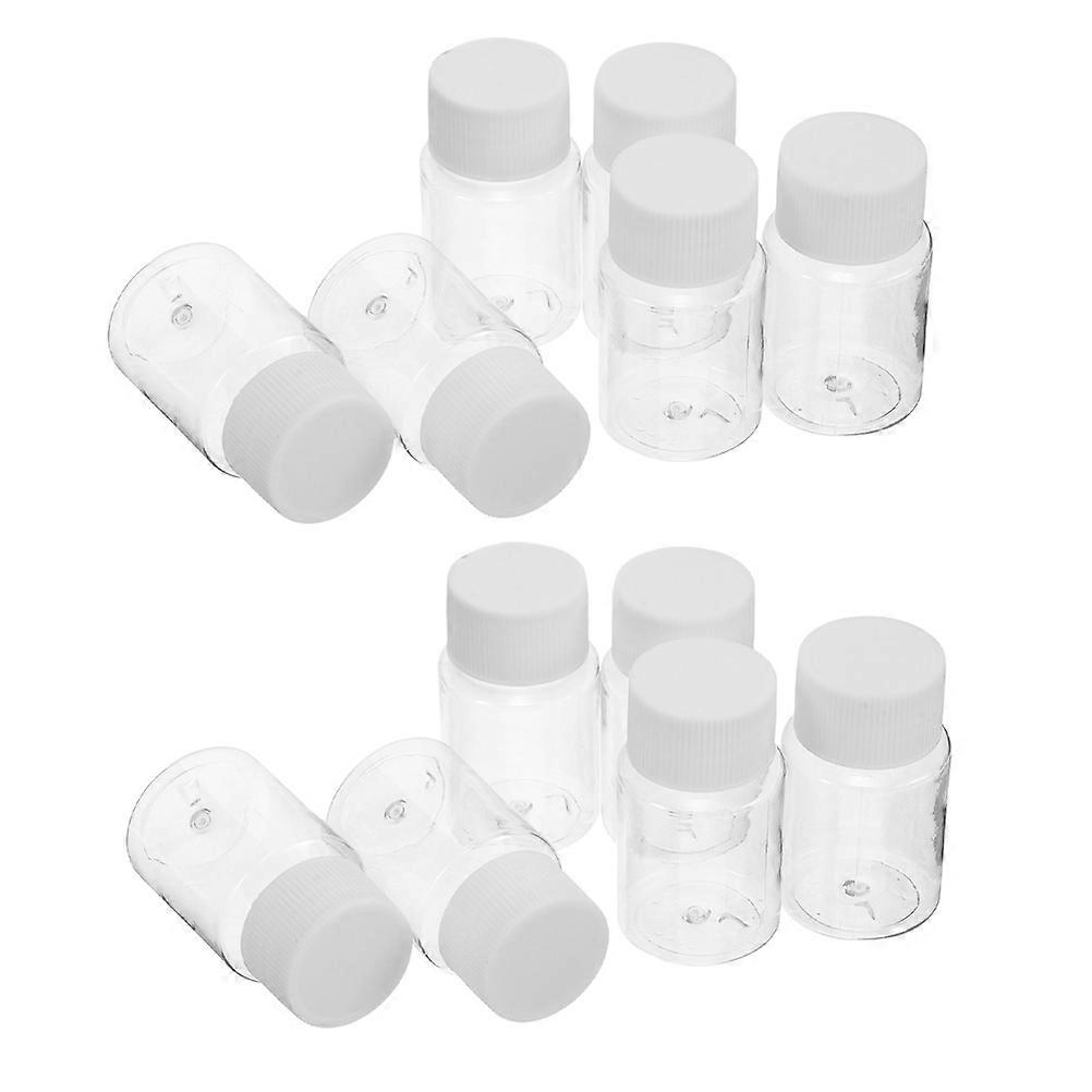 Transparent Medicine Organizer Box Plastic Sample Bottles for Packing Use 25Pcs
