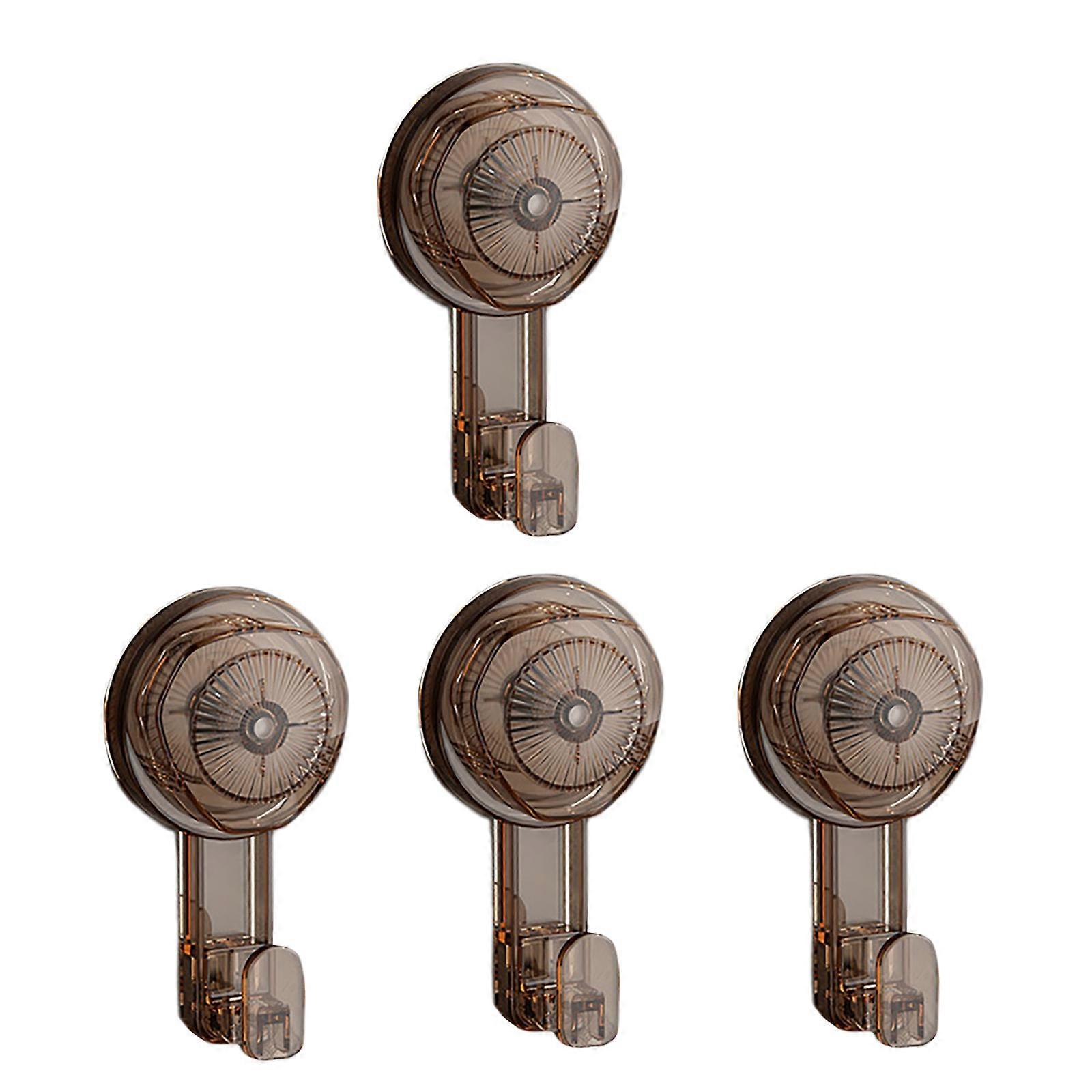 Set Of 4 Multipurpose Suction Cup Hook easy installs PC Hook Multifunction Suction Hook Simple Styles for Towels & Clothing  transparent orange