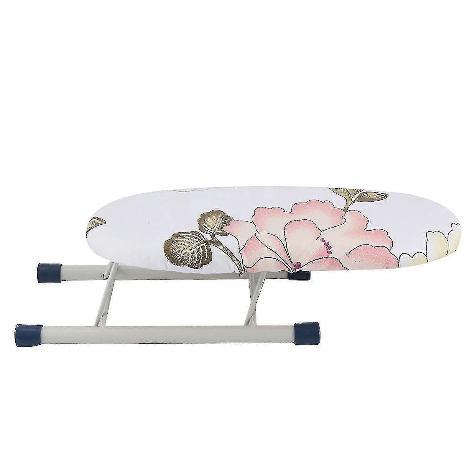 w Foldable Space Saving Mini Ironing Board Home Travel Sleeve Cuffs Collars Handling Table(Peony)