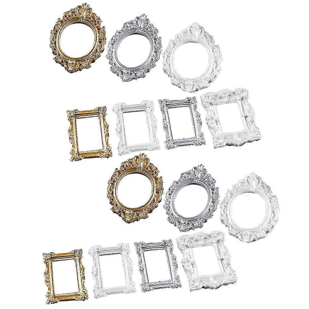 Baroque Style Mini Frames Ornaments for Phone Shell DIY 14Pcs Set