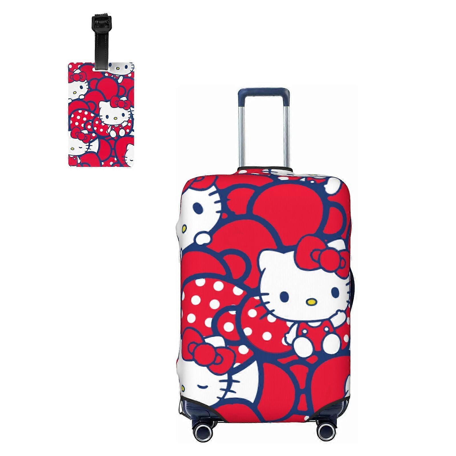 Capa protetora elástica e lavável para malas de viagem Hello Kitty, compatível com a maioria das malas rígidas, com zíper oculto.
