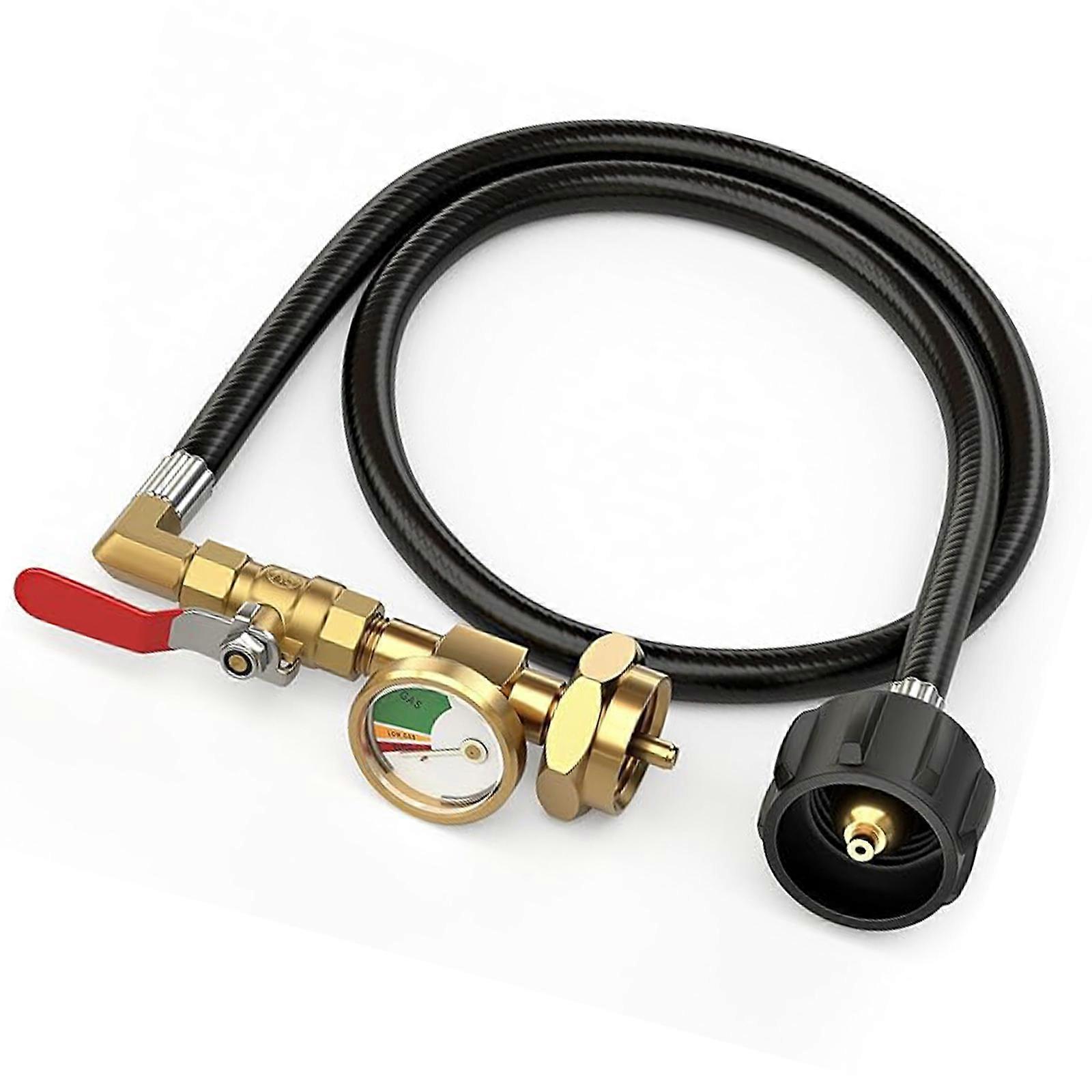 Universals Propane Refill Connector With 3FT Hose for Seamlessly Gas Cylinder Refilling and Grill Stove Tanks Multicolor