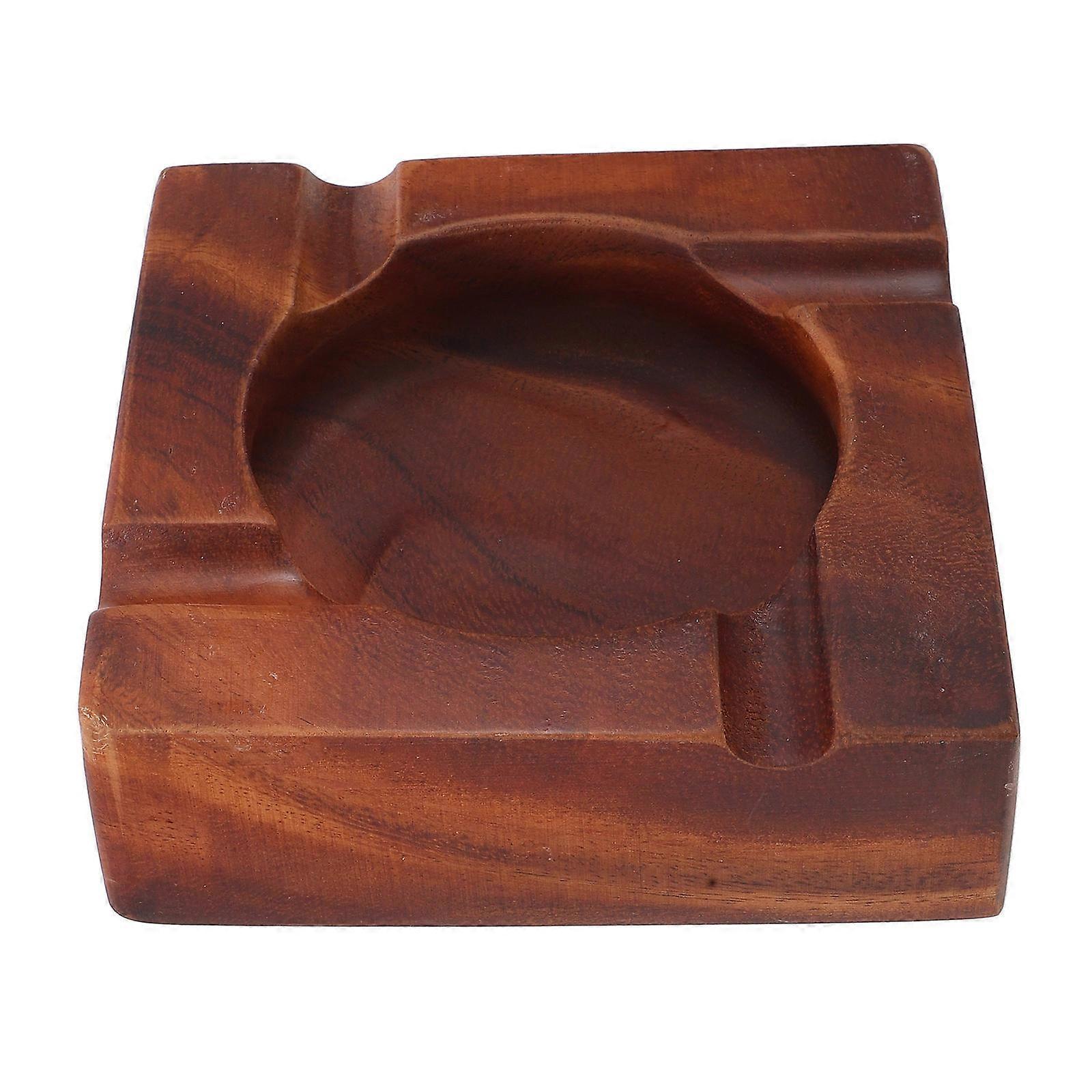 Walnut Wood Ashtray for Storage Large Engraved Smoking Tray