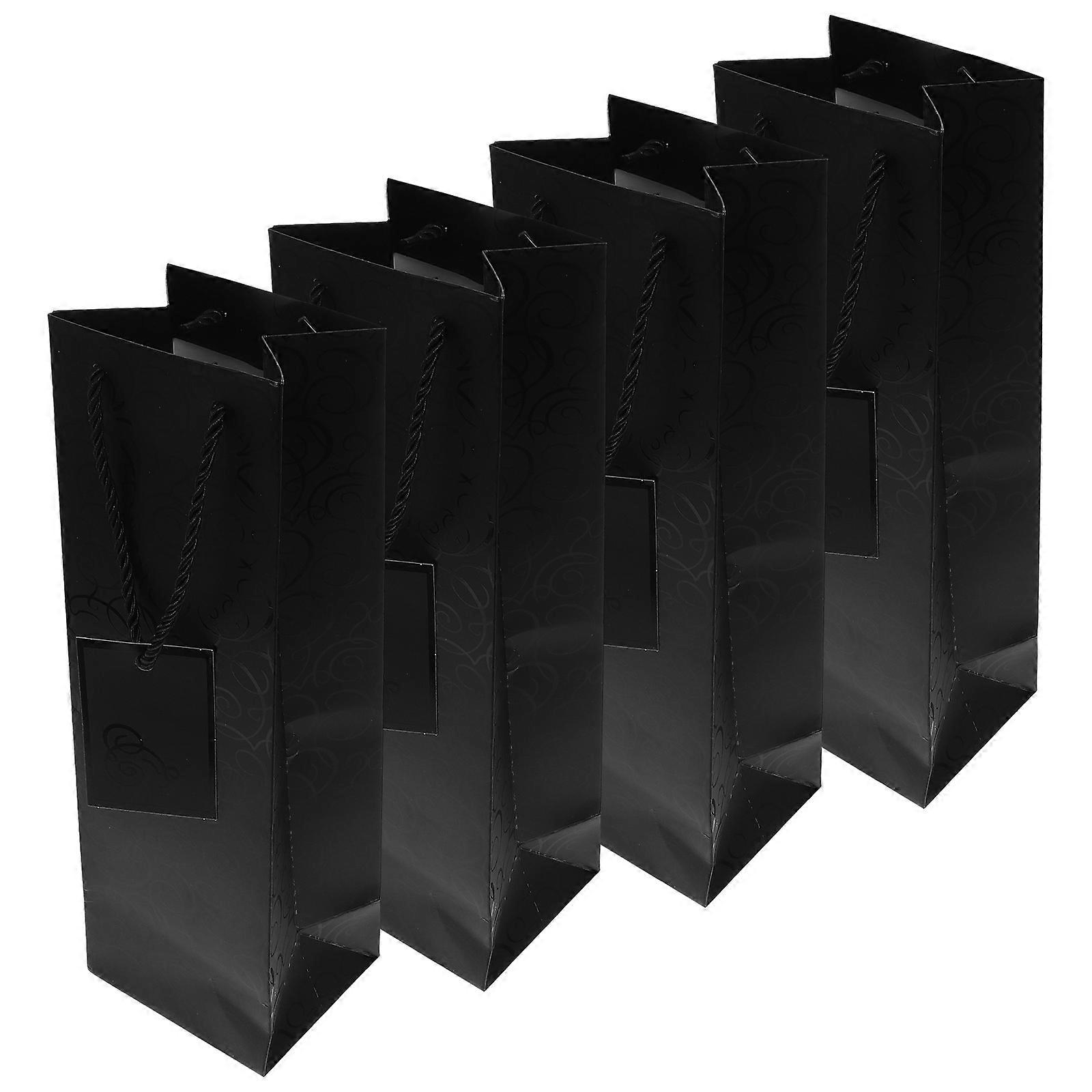 Black Paper Bag for Carrying with Handles 4Pcs