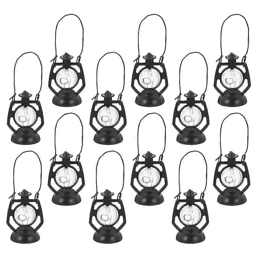 Tiny Lanterns Dollhouse Retro Kerosene Lamp Miniature Oil Lamp for Home Decoration Christmas High Simulation Design 3.50X2.50X2.50CM 20Pcs