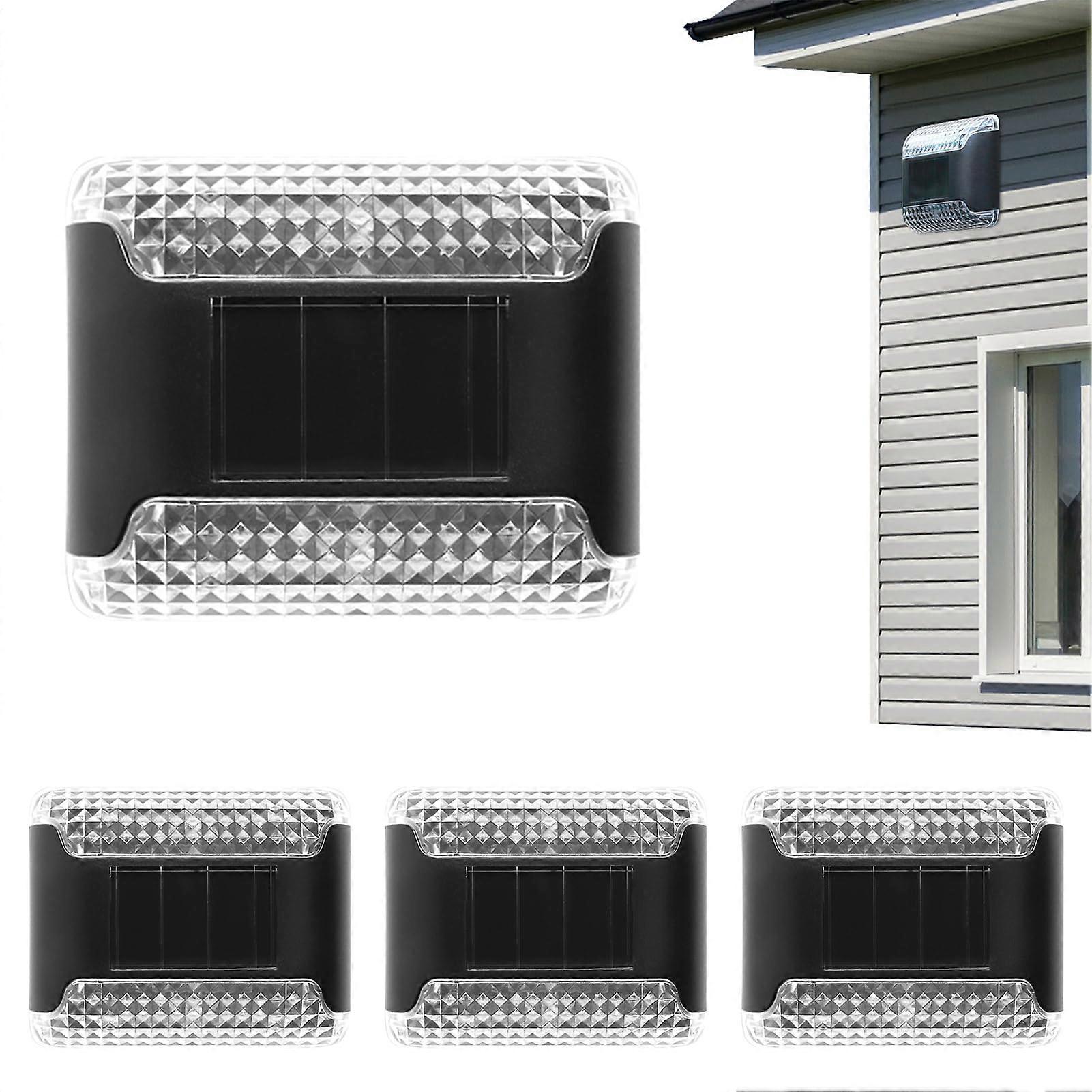 Solar Wall Lights Outdoor Waterproof LED with Dual Beam Lighting Smart Sensor Energy Saving Warm Light