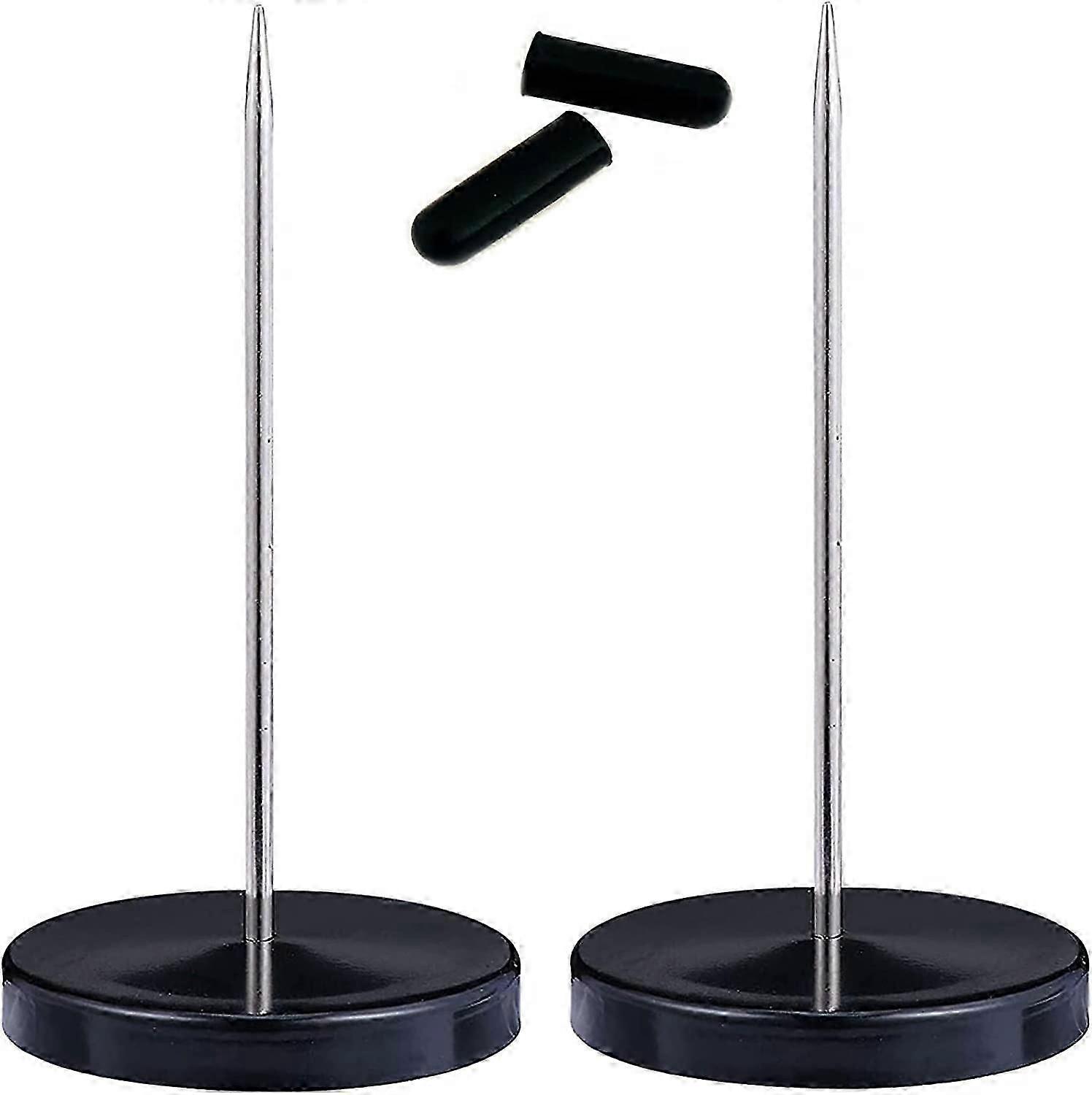 2 قطعة شوكة فاتورة ، شوكات بيل مع مسامير وقاع دائري ، تستخدم لعداد ورق الفاتورة ، للمطاعم والحانات والمكاتب والمحلات التجارية (أسود)