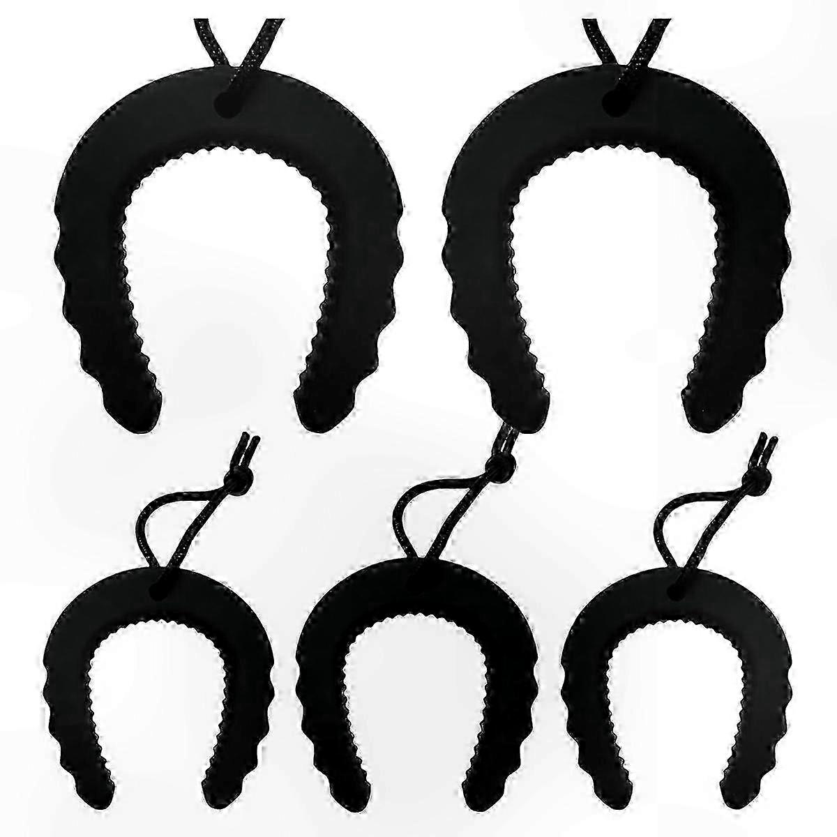 5-Pack Durable Door Wedges, Tactical Security Stops for Emergency Use, Black Anti-Slip Jamming Devices