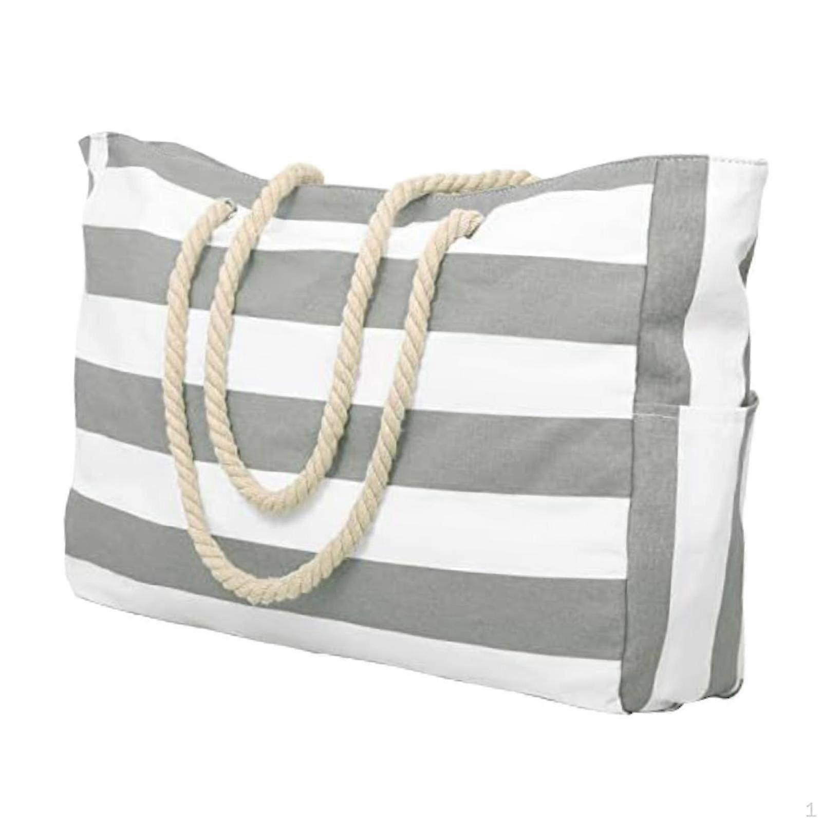 Beach Tote Bag for Swim Essentials with Zipper and Wet Pocket