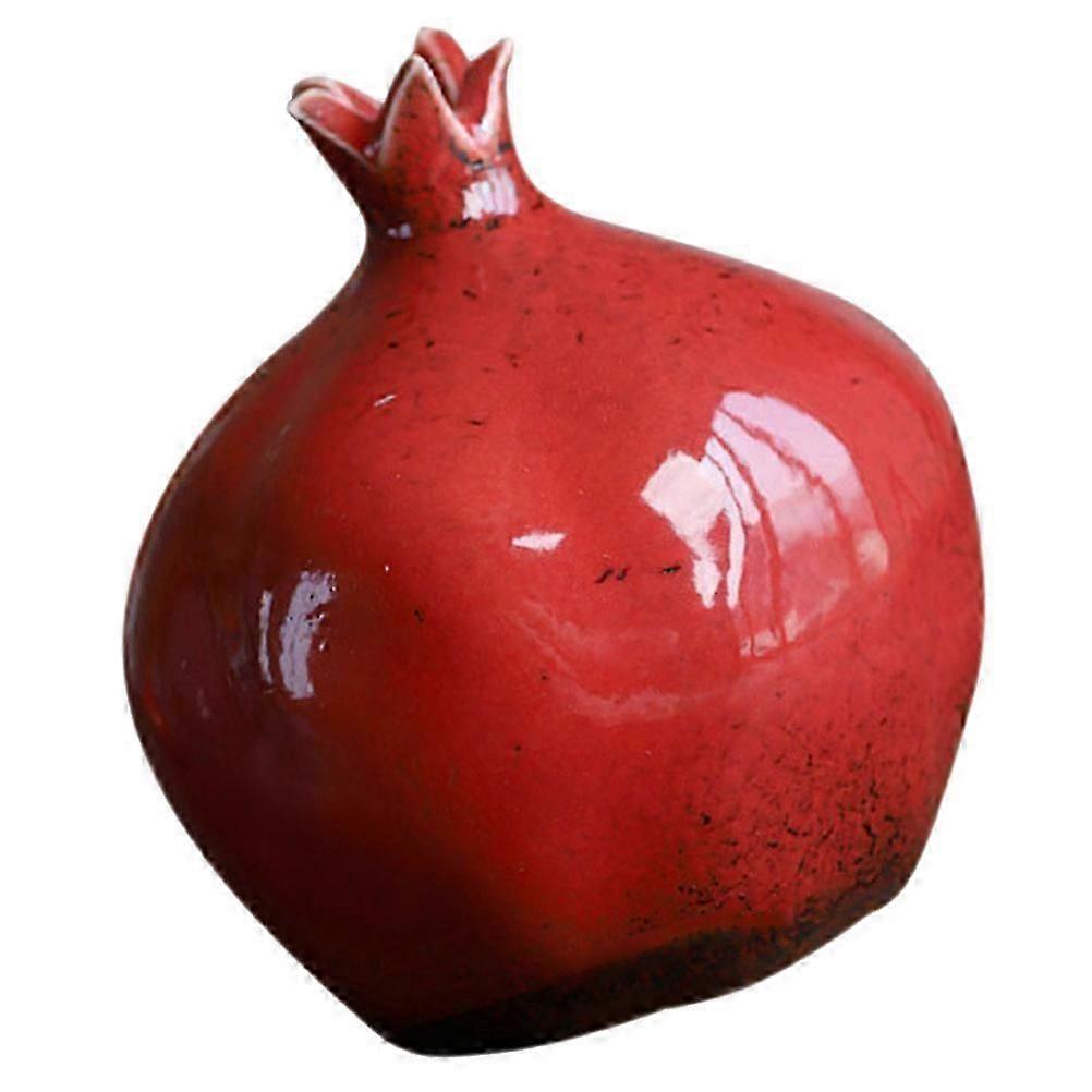 Red Ceramic Pomegranate Shaped Vase for Decor Delicate with Smooth Surface
