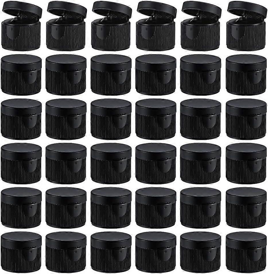 100Pcs Black Flip Top Dispensing Cap Reusable Plastic Bottle Caps Flips Top Cap for Bottle Replacement Bottles Caps for Shampoo Moisturizer Squeeze Bo