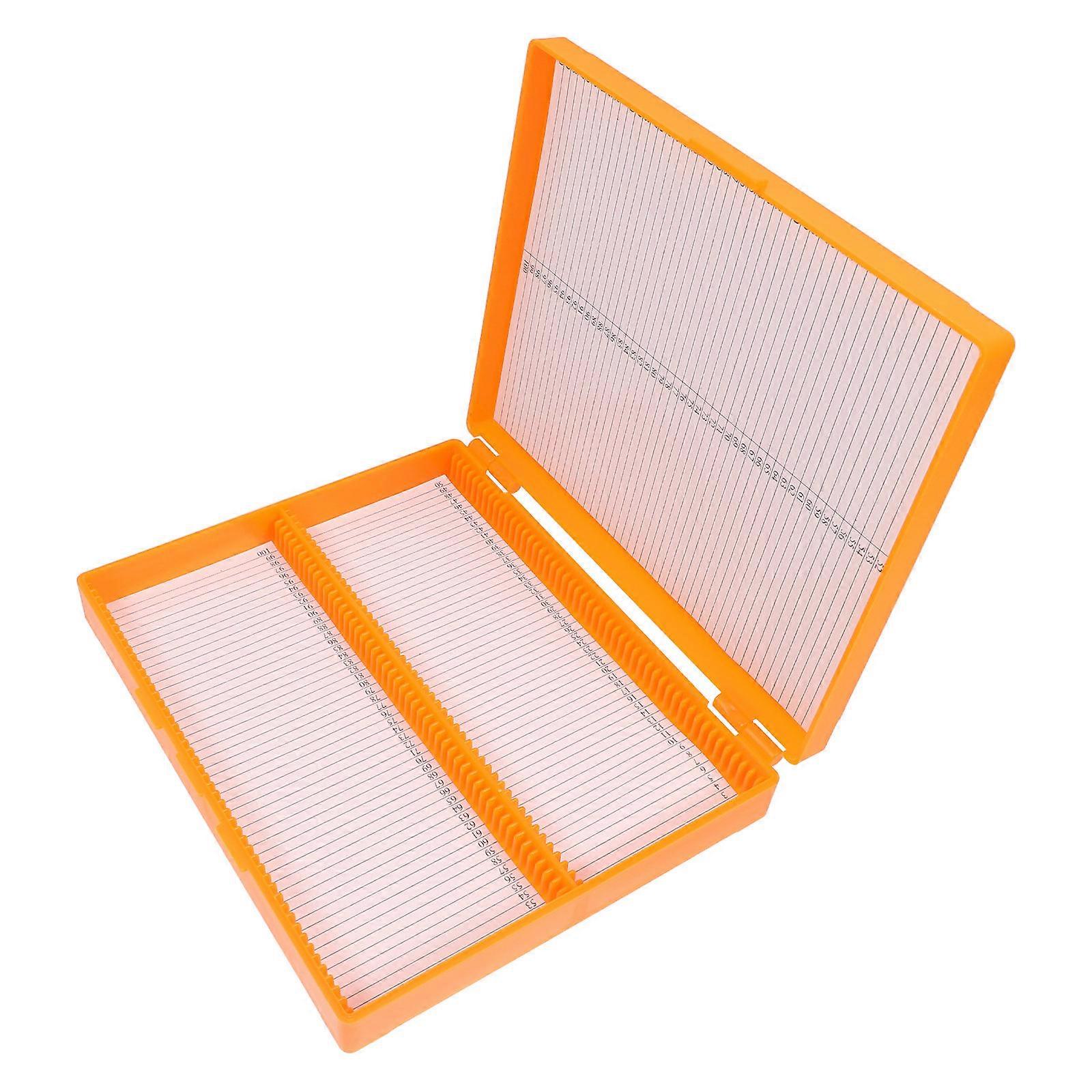 Microscope Slide Boxes Plastic Organizer Case for Laboratory 100 Slides
