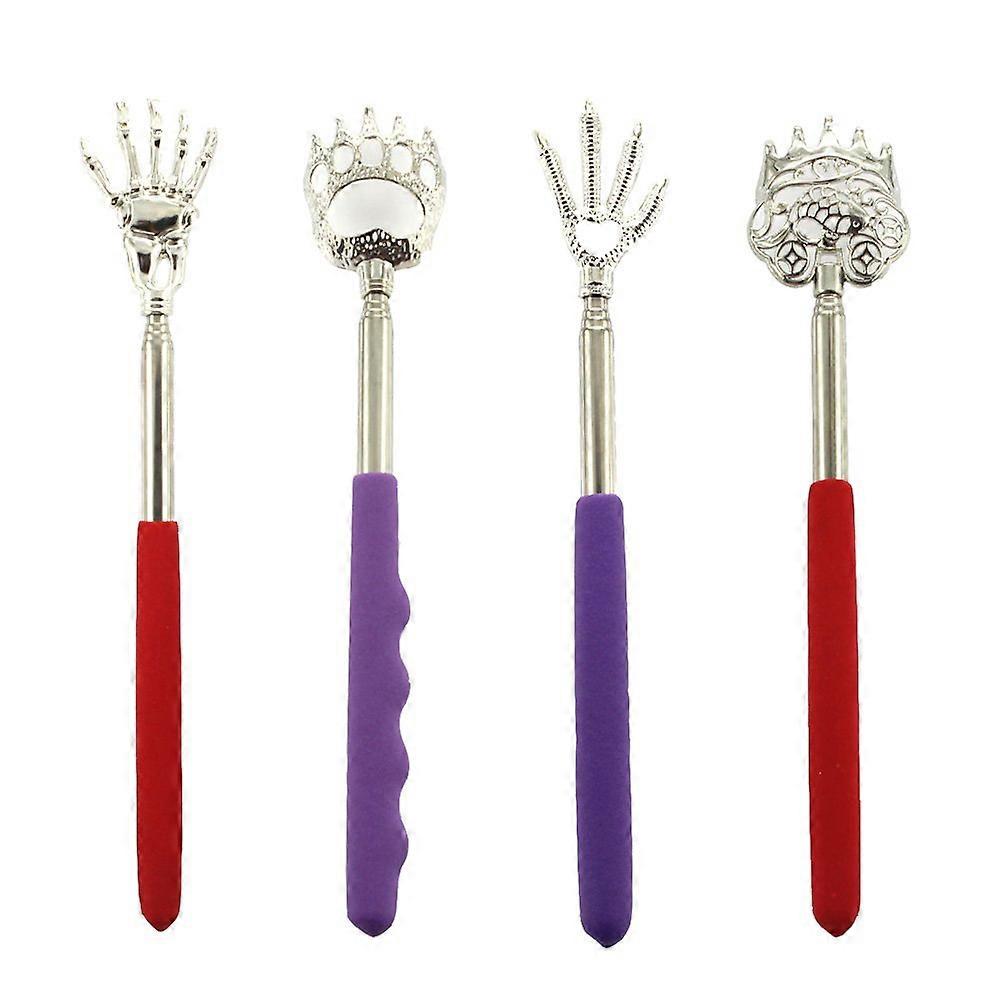 Stainless Steel Telescoping Back Scratcher with Ergonomic Wave Grip and Gentle Rounded Claw