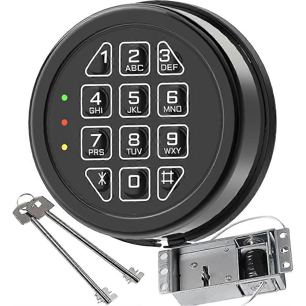 Electronic Safe Lock Replacement Keypad with Solenoid Lock & 2 Override Keys (Solenoid Lock)
