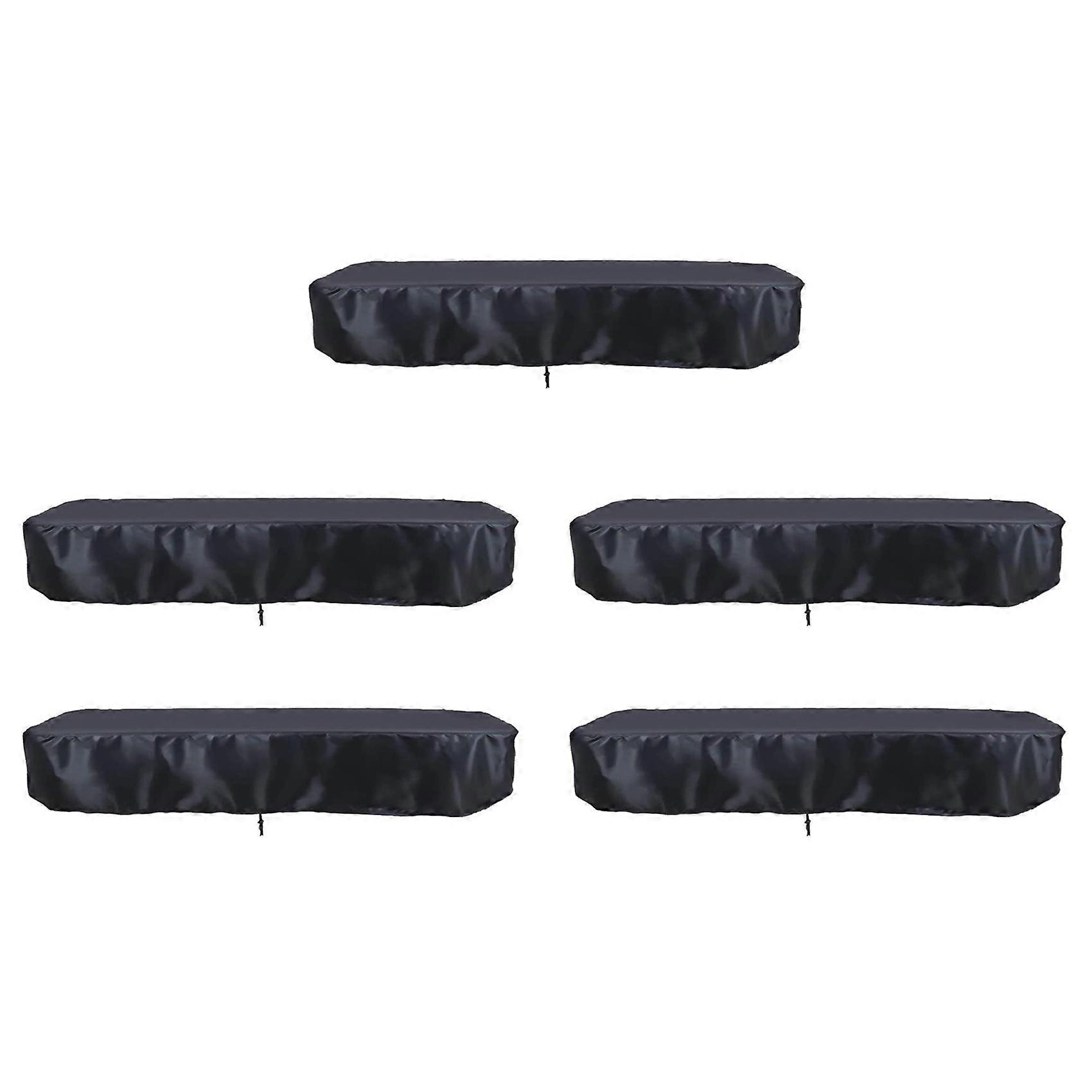 5pcs 8Ft Billiard Pool Table Cover with Drawstring Durable Waterproof Table Cover for Rectangle Table, Black
