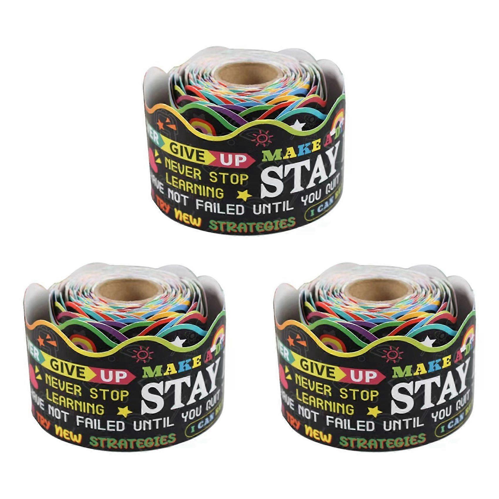 3X Bulletin Board Borders Scalloped Border Encourage Trim for Classroom Border Decoration Background Paper 16M