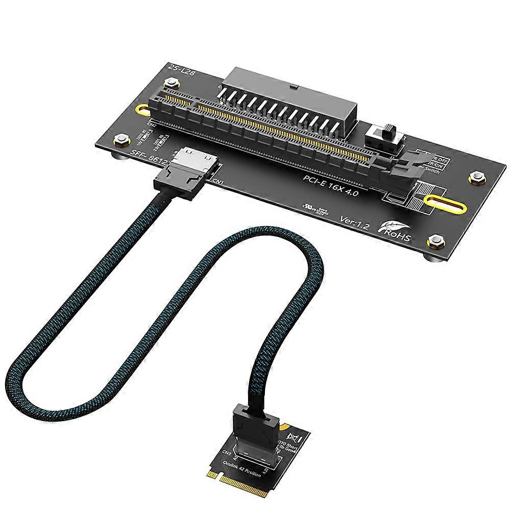 M.2 M-Key 2230 to PCI-E 4.0 X16 with Oculink SFF-8612/8611 Extension Cable As External Graphics Card, PWR From ATX 24PIN