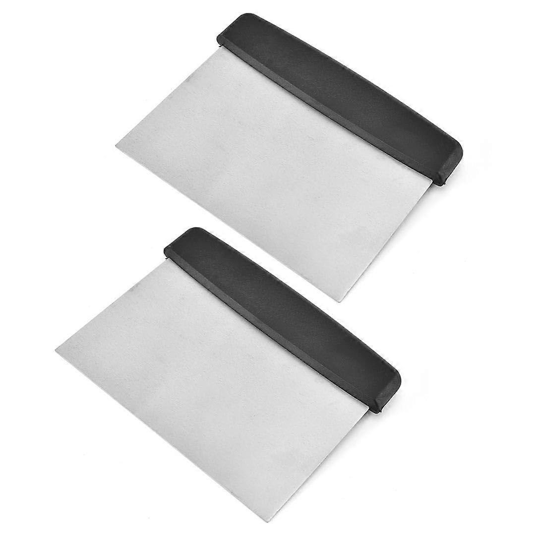 Stainless Steel Dough Scraper and Pastry Cutter 2 Pack with NonSlip Handle for Baking