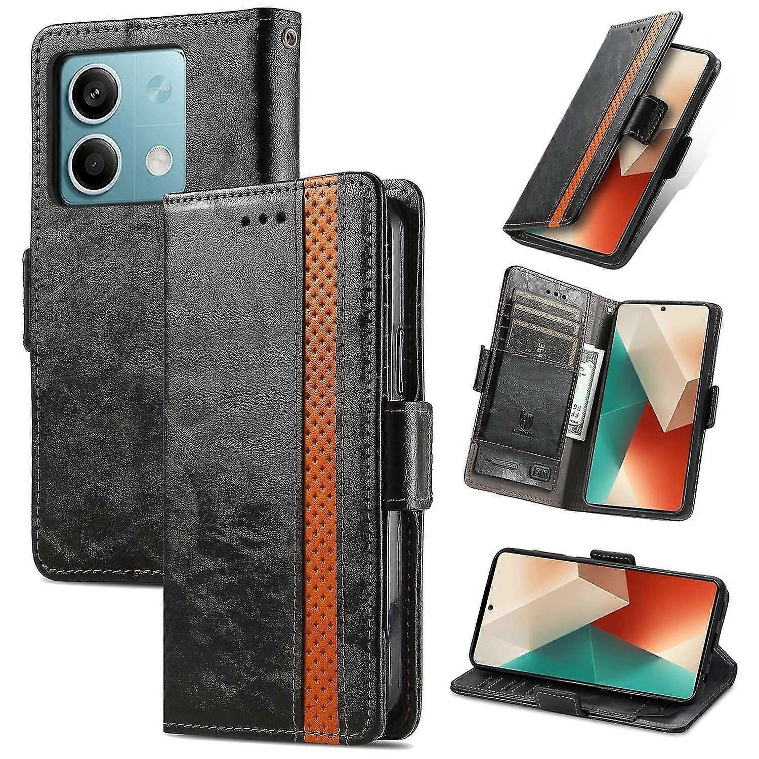 Splicing Leather Case For Redmi Note 13