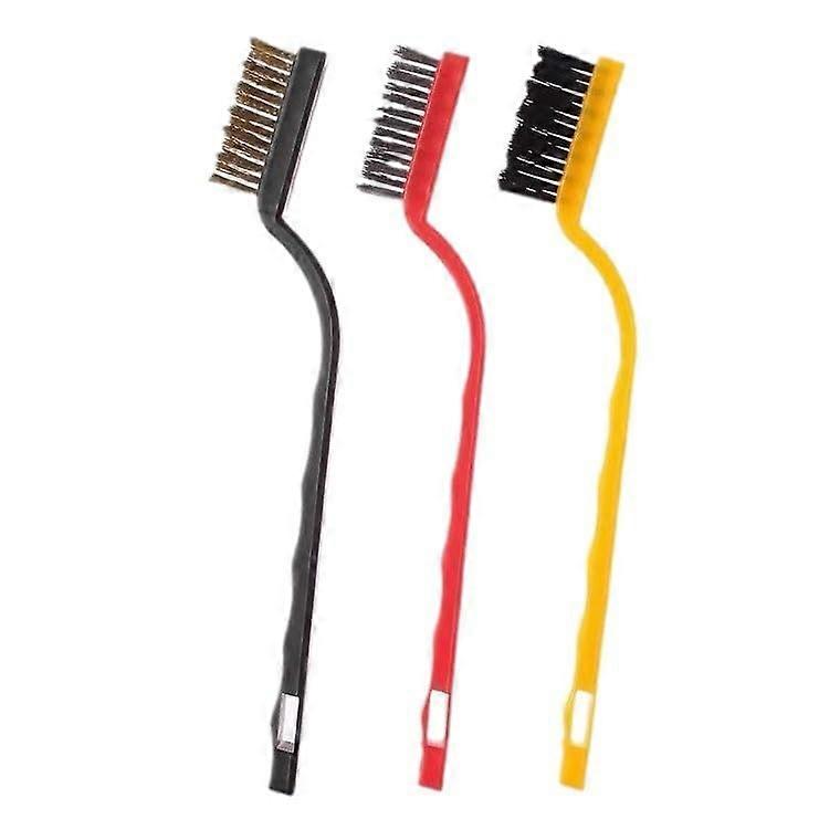 3Piece Wire Brush Set for Rust Removal with Ergonomic WaveGrip Handle, Grill and Auto Cleaning
