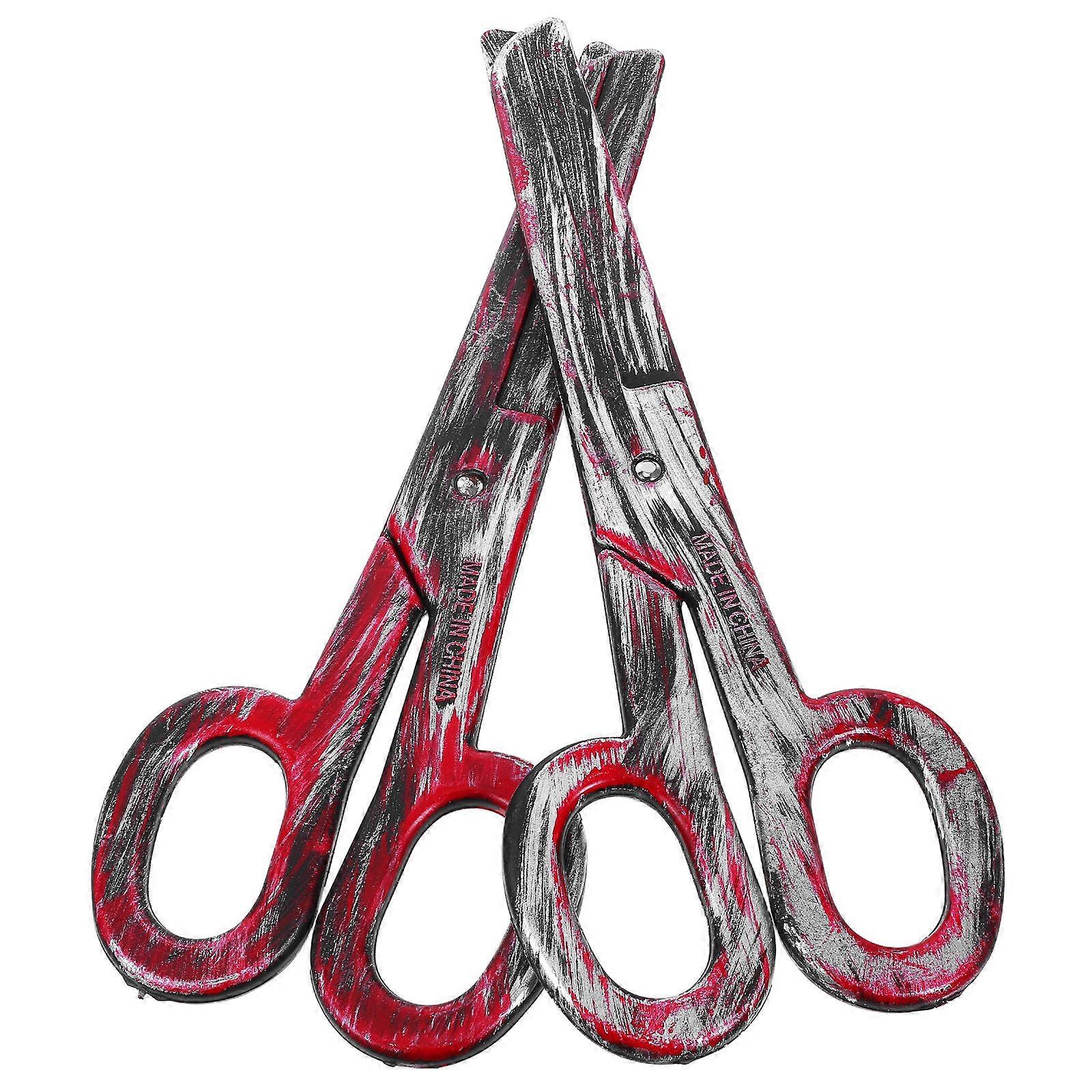 Small Clown Scissors Plastic Prop for Playing 2Pcs Halloween Circus Accessory