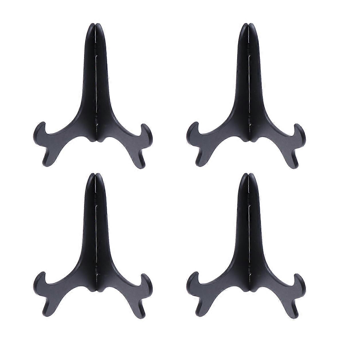 Kitchen Plate Rack Vertical Mode Storage Display Simple Design Black 4Pcs