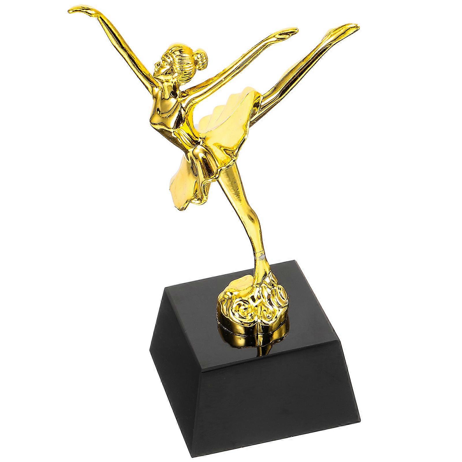 Trophée de ballet, récompense de danse, prix de compétition, statuette de danseuse de ballet dorée (1 pièce)