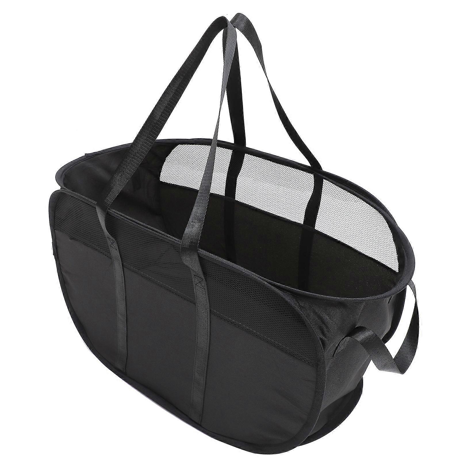 Foldable Laundry Basket Hamper Dormitory Bathroom Cationic Cloth Portable Handles 1Pcs