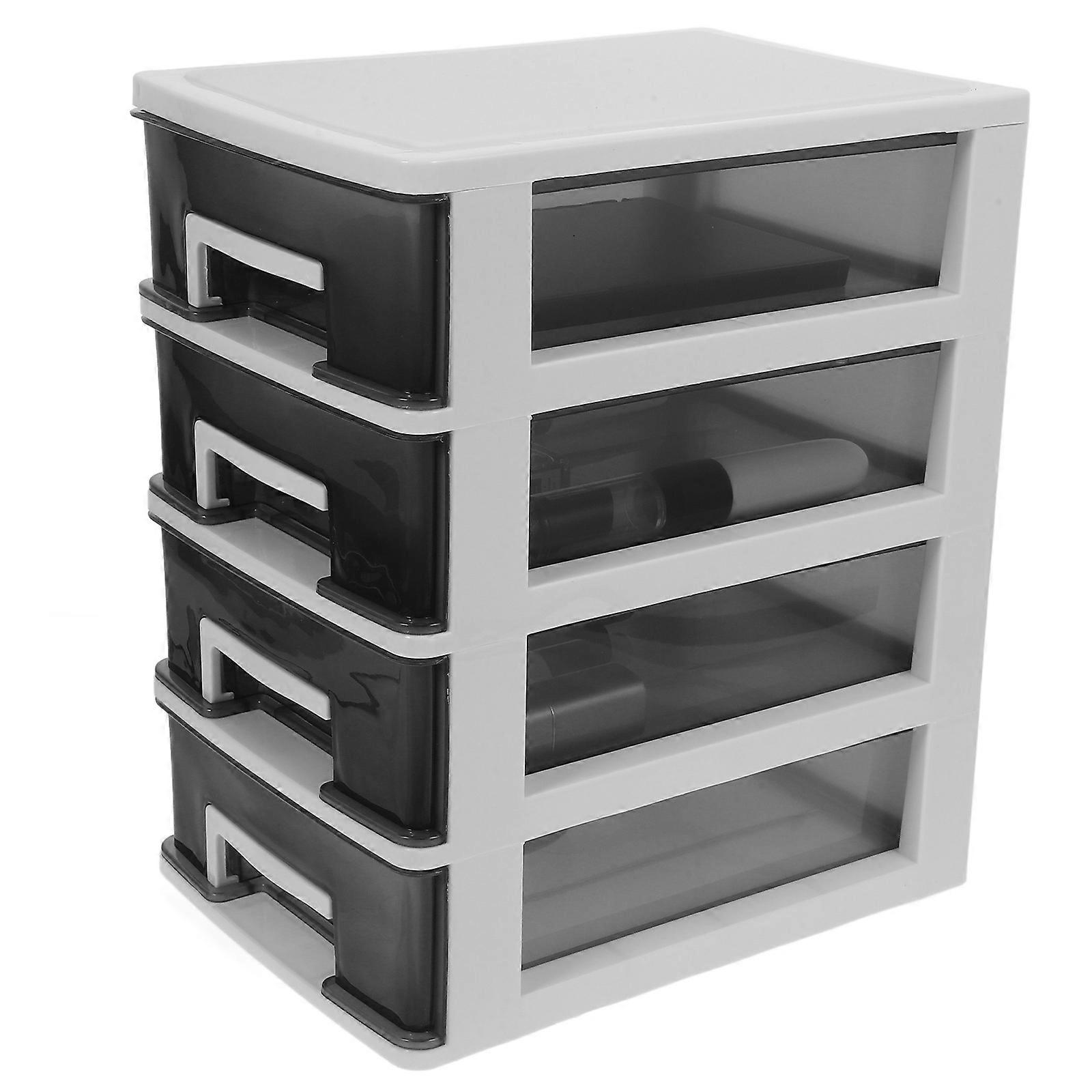 Desktop Storage Cabinet Drawer Type Closet for Storage Use 4-Layer Plastic Organizer