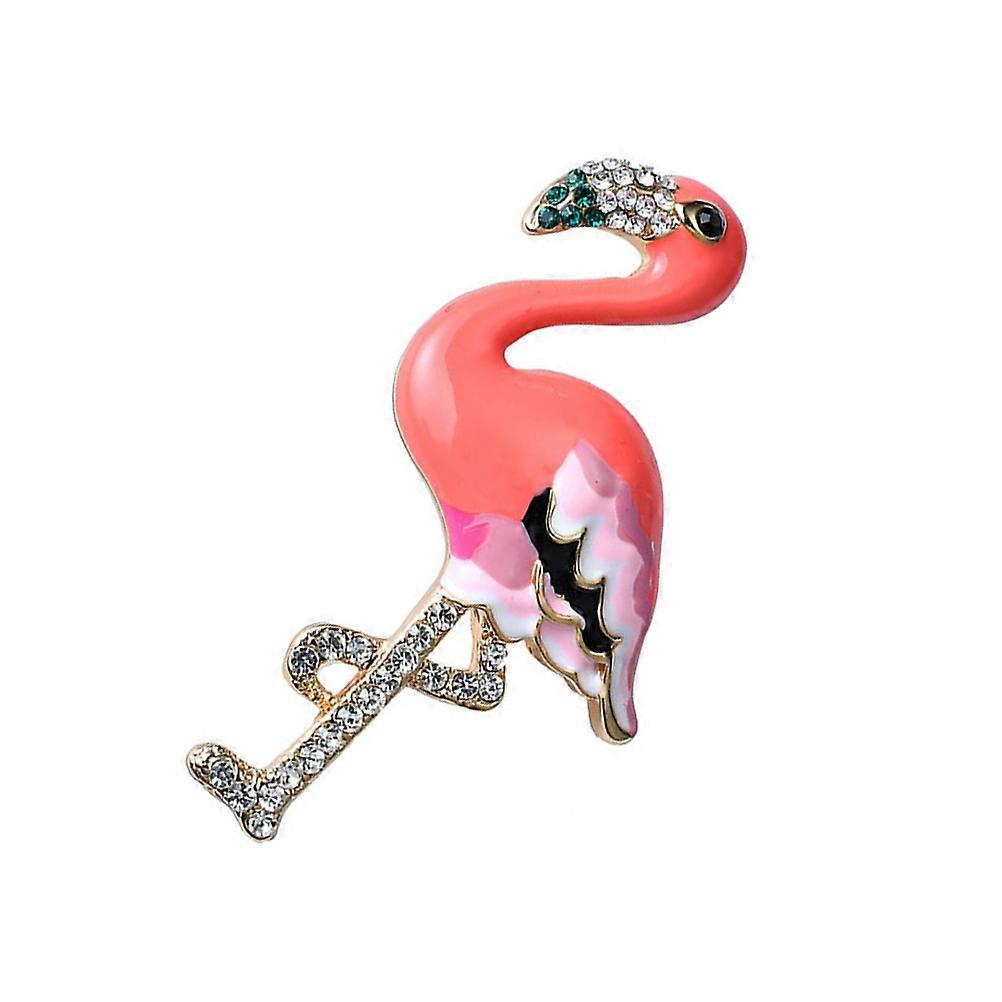 Flamingo Shape Brooch Creative Alloy Brooch for Decoration