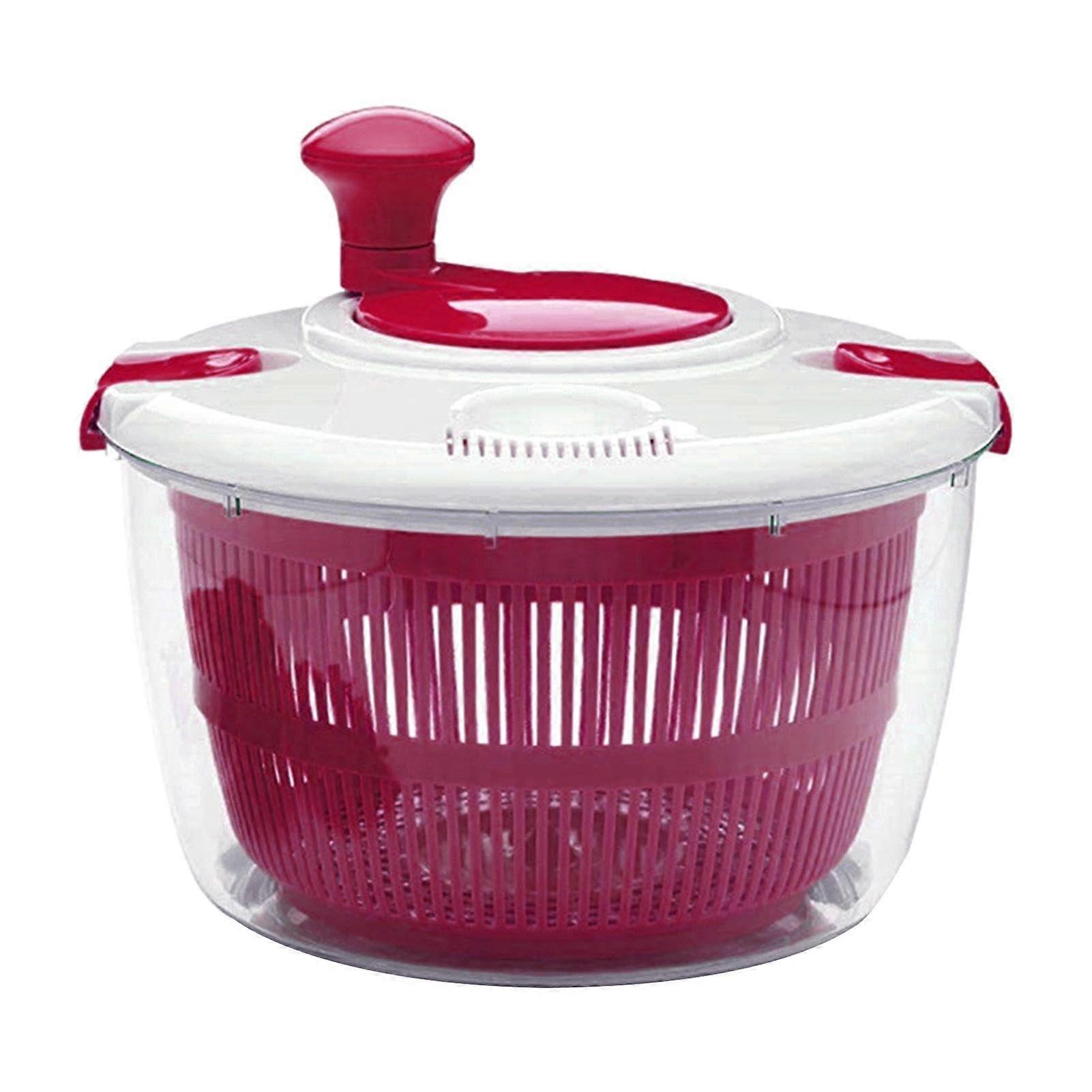 Salad Spinner Medium with Clear Serving Bowl and Detachable Colander Basket for Fast Spin Drying