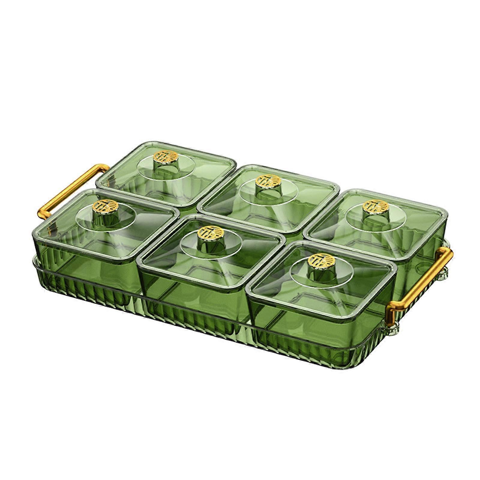 Snack Storage Box with Lid, MultiCompartment Candy Organizer for Fruit, Nuts and Party Serving