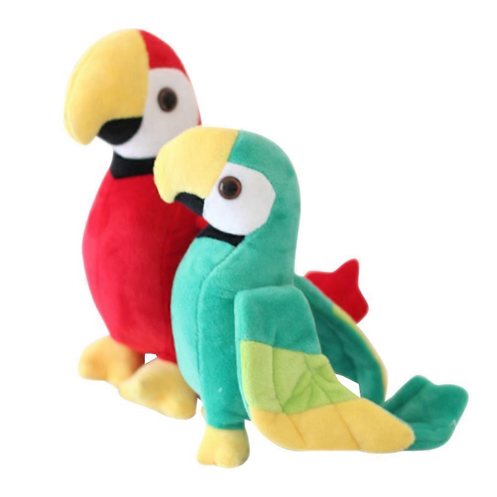 Simulation Parrot Doll Plush Parrot Toy for Home Use 2Pcs Pack