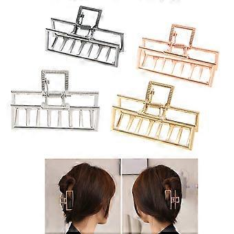 4PCS Metal Hair Claw Clip for Thick Hair, NonSlip Secure Grip Hair Accessory Set (Rose Gold, Silver, Black, Gold)