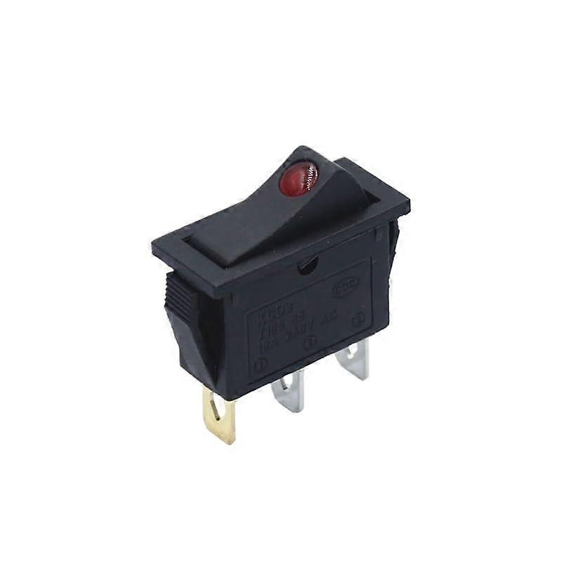 KCD3 Red Rocker Switch with LED Indicator 3 Pin Latching 16A 250V  Current