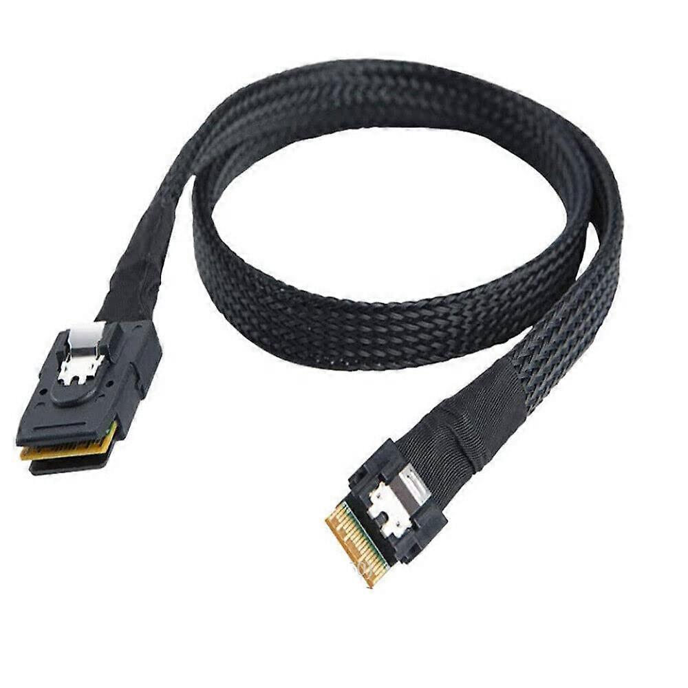 Mini SAS SFF8087 to Slim SAS SFF8654 1m Black Server Storage Cable for Speed Data Transfer