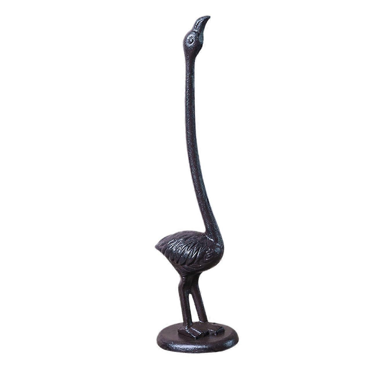 Flamingo Cast Iron Paper Towel Holder Vertical Kitchen Roll Stand SpaceSaving Decorative Style
