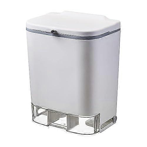 Wall Mounted Trash Can with Lid, Foldable Cabinet Door Kitchen Waste Bin for Space Saving