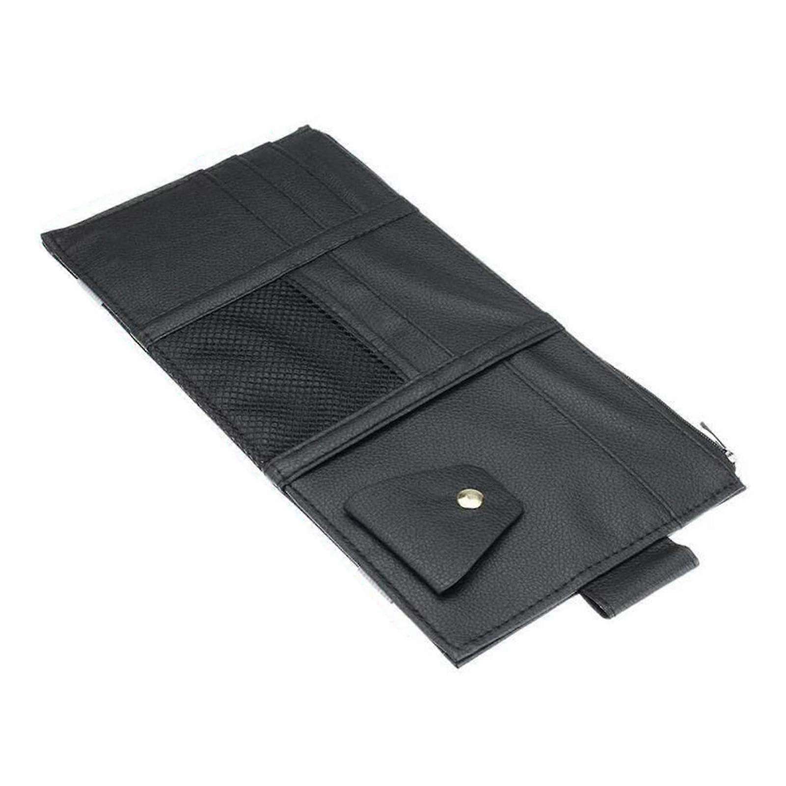 PU Leather Car Sun Visor Organizer with MultiPocket Storage for Sunglasses, Cards and Documents