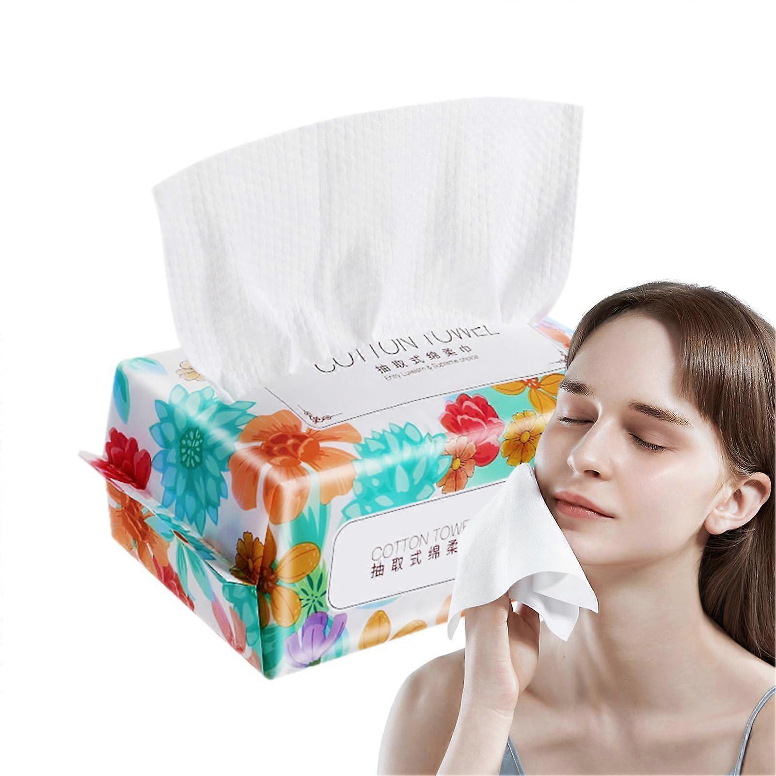 Facial Cotton Tissues for Sensitive Skin Thickened Pearl Pattern Makeup Removal Wipes