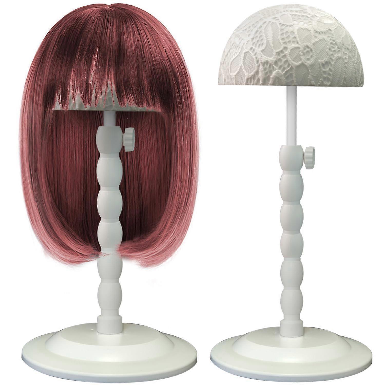 Adjustable Height Wig Stand with Stable Base for Styling, Drying and MultiPurpose Display, White Ref:5893