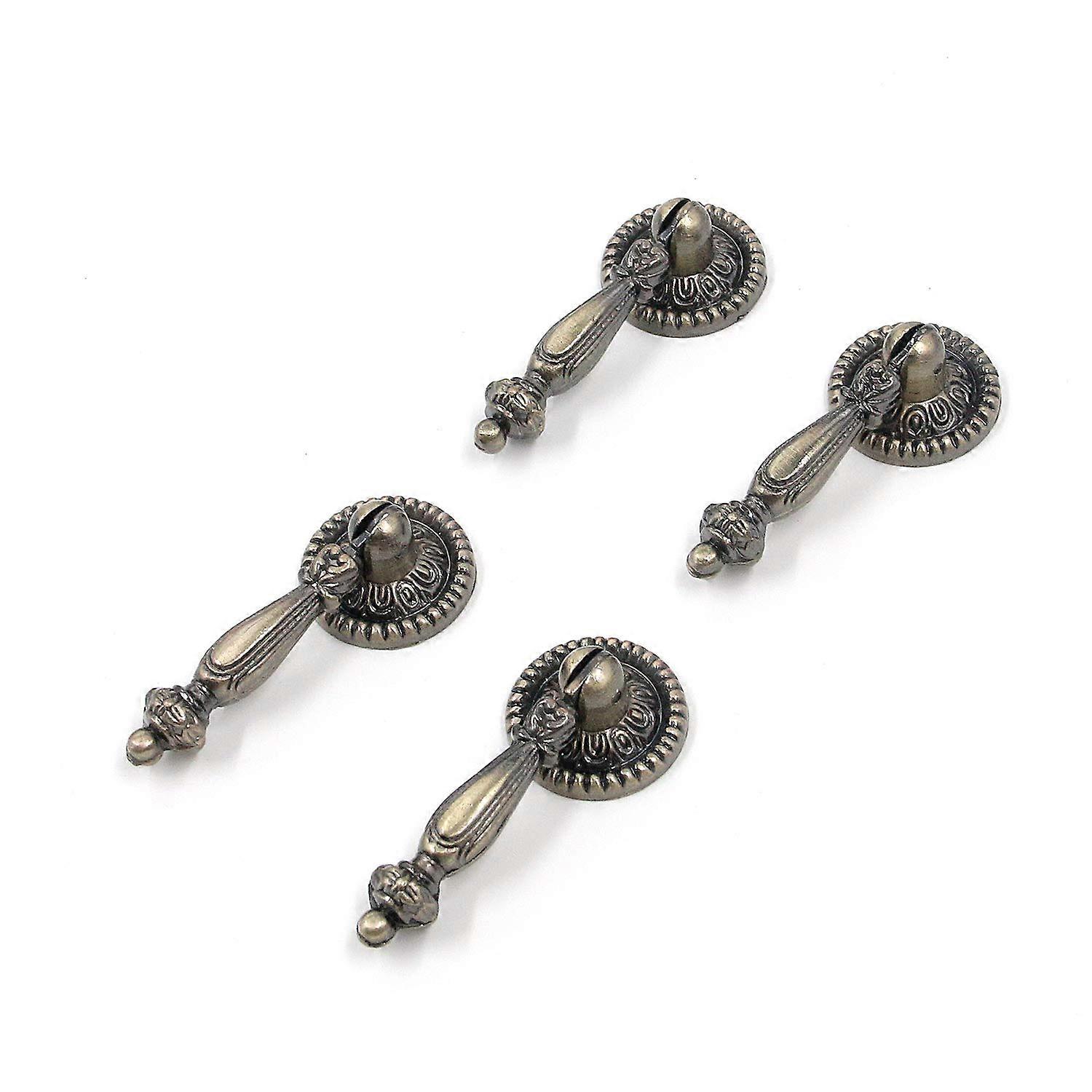 4 PCS Antique Bronze Tear Drop Drawer Pull Handles Vintage Cabinet Knobs with Screws Rust Resistant