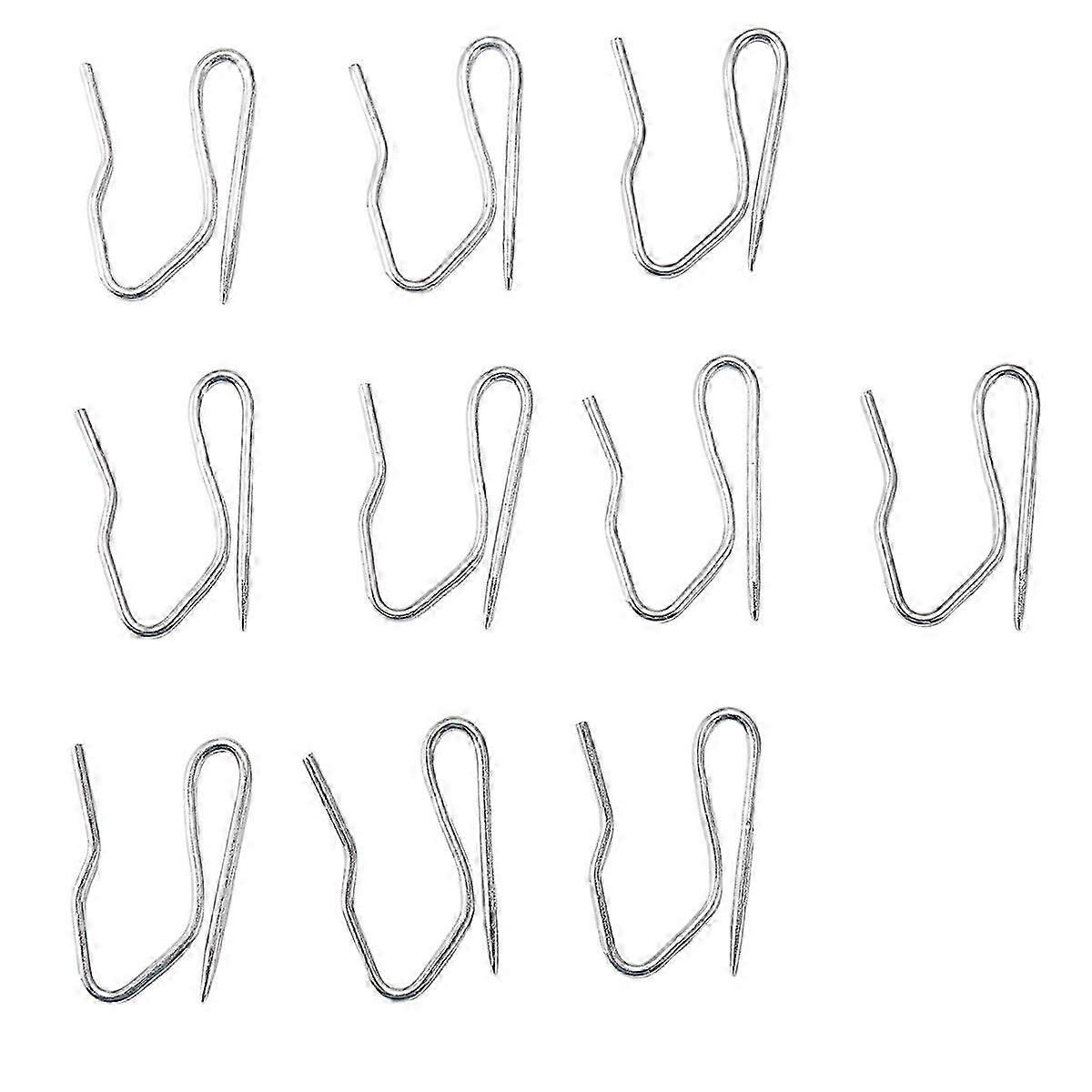10pcs Curtain Drapery Pin Hooks - Argenté