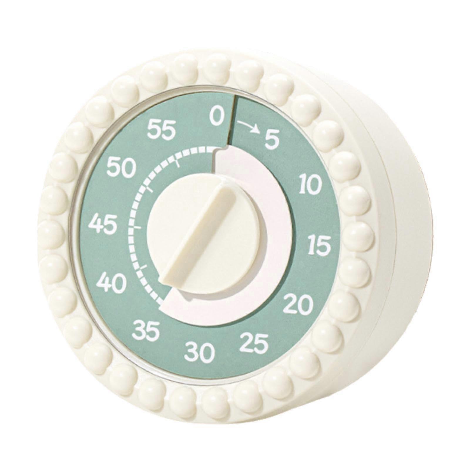 Magnetic Mechanical Kitchen Timer with Audible Alarm for Cooking, Study and Time Management, Beige