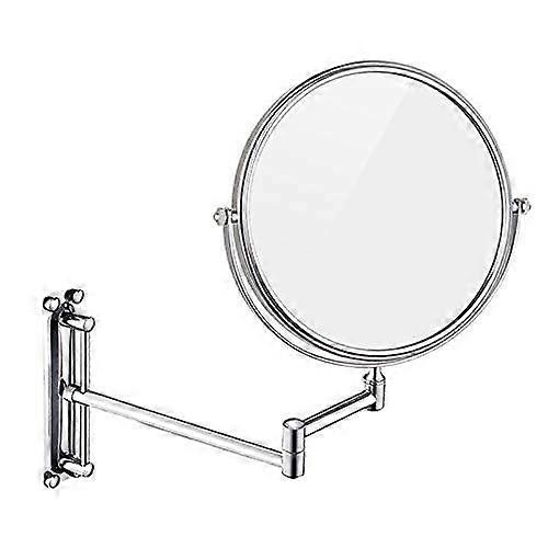 Wall Mounted Makeup Mirror with Magnification, DualSided 360° Rotation, AntiRust Extendable Design