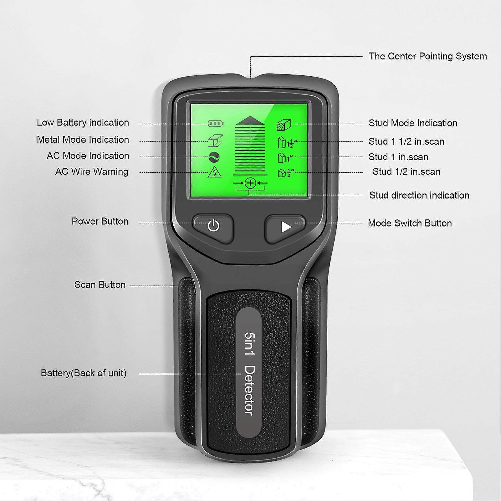5 in 1 Stud Finder Multifunctional Wall Scanner LCD Electronic Metal Studs