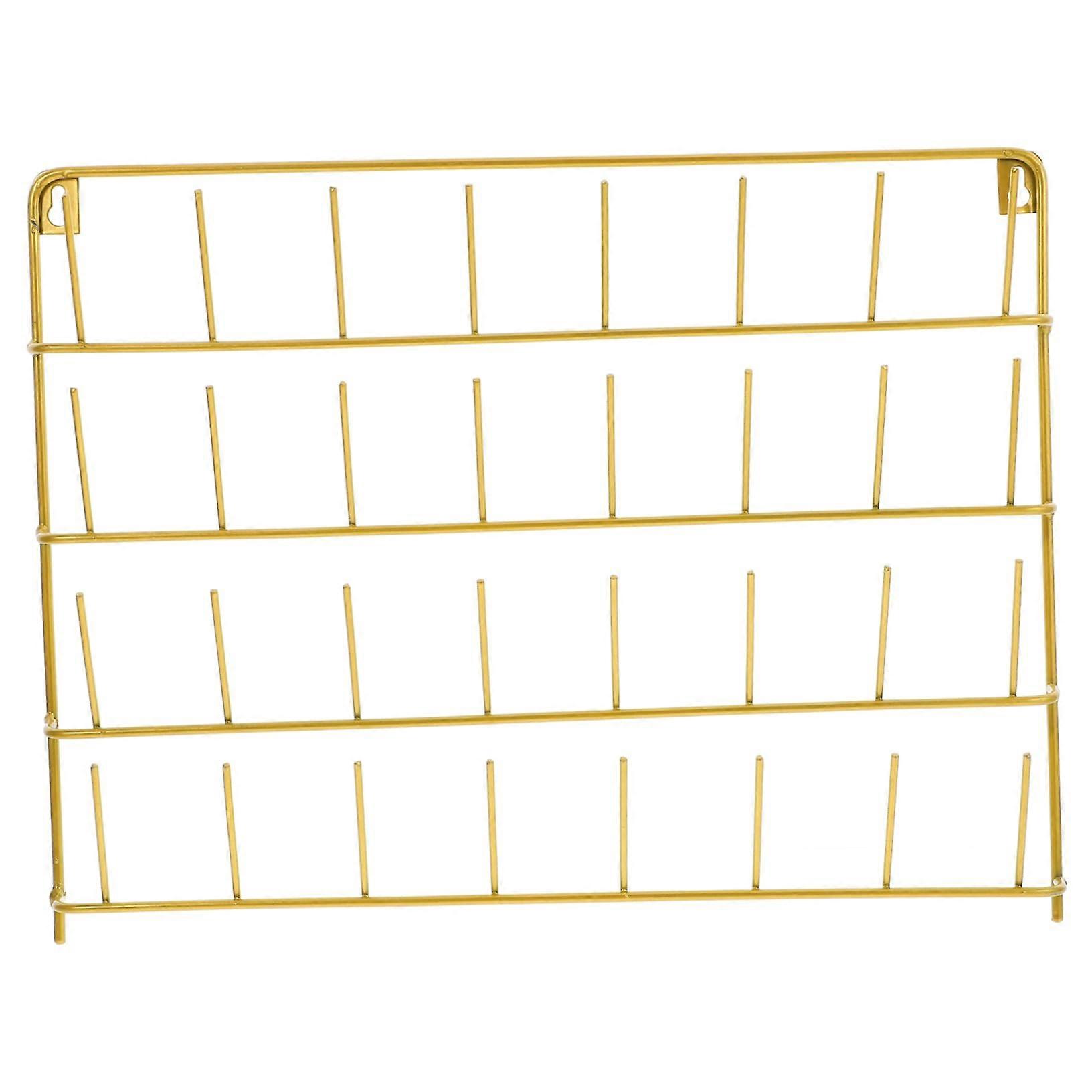 Thread Organizer 32 Spool Wall Mounted Iron Rack for Sewing and Embroidery Storage