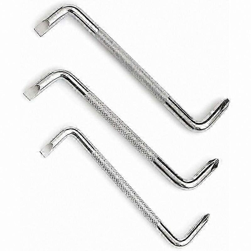 3-Piece Angled Screwdriver Set: Flat Head, Magnetic, Z-Type & Phillips